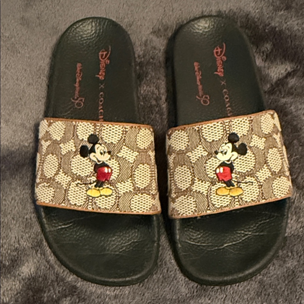 Coach x Disney Mickey slides … Gently pre-loved!  Size US 7 / EU 37.5